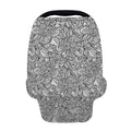 Monochrome Zentangle Pattern Print Baby Seat Cover