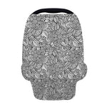 Monochrome Zentangle Pattern Print Baby Seat Cover