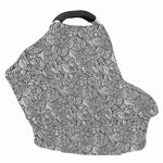 Monochrome Zentangle Pattern Print Baby Seat Cover