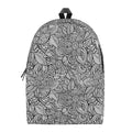 Monochrome Zentangle Pattern Print School Backpack