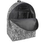 Monochrome Zentangle Pattern Print Backpack