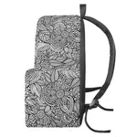 Monochrome Zentangle Pattern Print Backpack