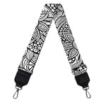Monochrome Zentangle Pattern Print Bag Strap