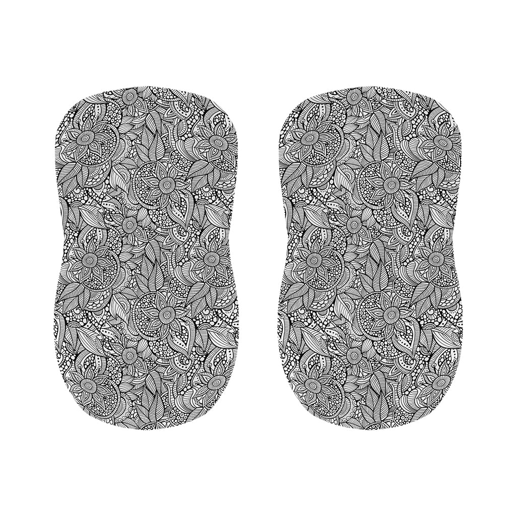 Monochrome Zentangle Pattern Print Bar Stool Covers