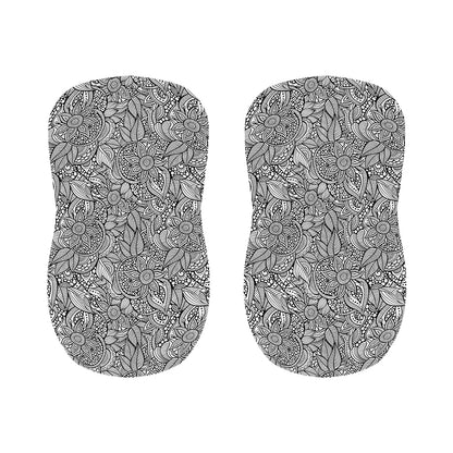 Monochrome Zentangle Pattern Print Bar Stool Covers