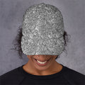 Monochrome Zentangle Pattern Print Baseball Cap