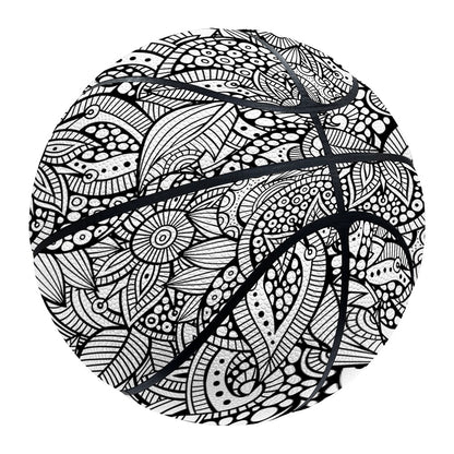 Monochrome Zentangle Pattern Print Basketball