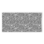 Monochrome Zentangle Pattern Print Beach Towel