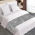 Monochrome Zentangle Pattern Print Bed Runner