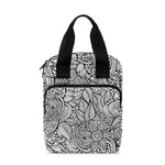 Monochrome Zentangle Pattern Print Bible Tote Bag