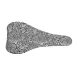 Monochrome Zentangle Pattern Print Bicycle Seat Cover