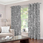 Monochrome Zentangle Pattern Print Blackout Grommet Curtains