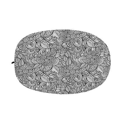 Monochrome Zentangle Pattern Print Car Side Mirror Covers