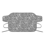 Monochrome Zentangle Pattern Print Car Windshield Snow Cover