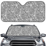 Monochrome Zentangle Pattern Print Car Windshield Sun Shade