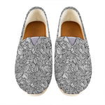 Monochrome Zentangle Pattern Print Casual Shoes