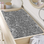 Monochrome Zentangle Pattern Print Changing Pad Cover
