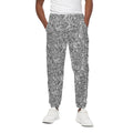 Monochrome Zentangle Pattern Print Cotton Sweatpants