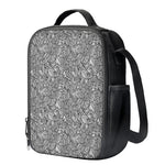 Monochrome Zentangle Pattern Print Crossbody Lunch Bag