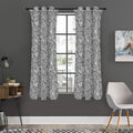 Monochrome Zentangle Pattern Print Grommet Curtain Panels