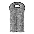 Monochrome Zentangle Pattern Print Double Neoprene Wine Tote
