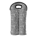 Monochrome Zentangle Pattern Print Double Neoprene Wine Tote