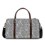 Monochrome Zentangle Pattern Print Duffle Bag