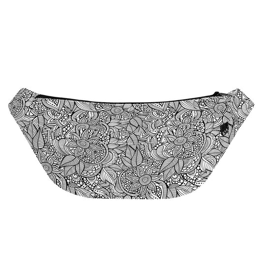 Monochrome Zentangle Pattern Print Fanny Pack