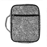 Monochrome Zentangle Pattern Print Front Pocket Bible Bag