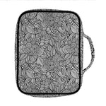 Monochrome Zentangle Pattern Print Front Pocket Bible Bag