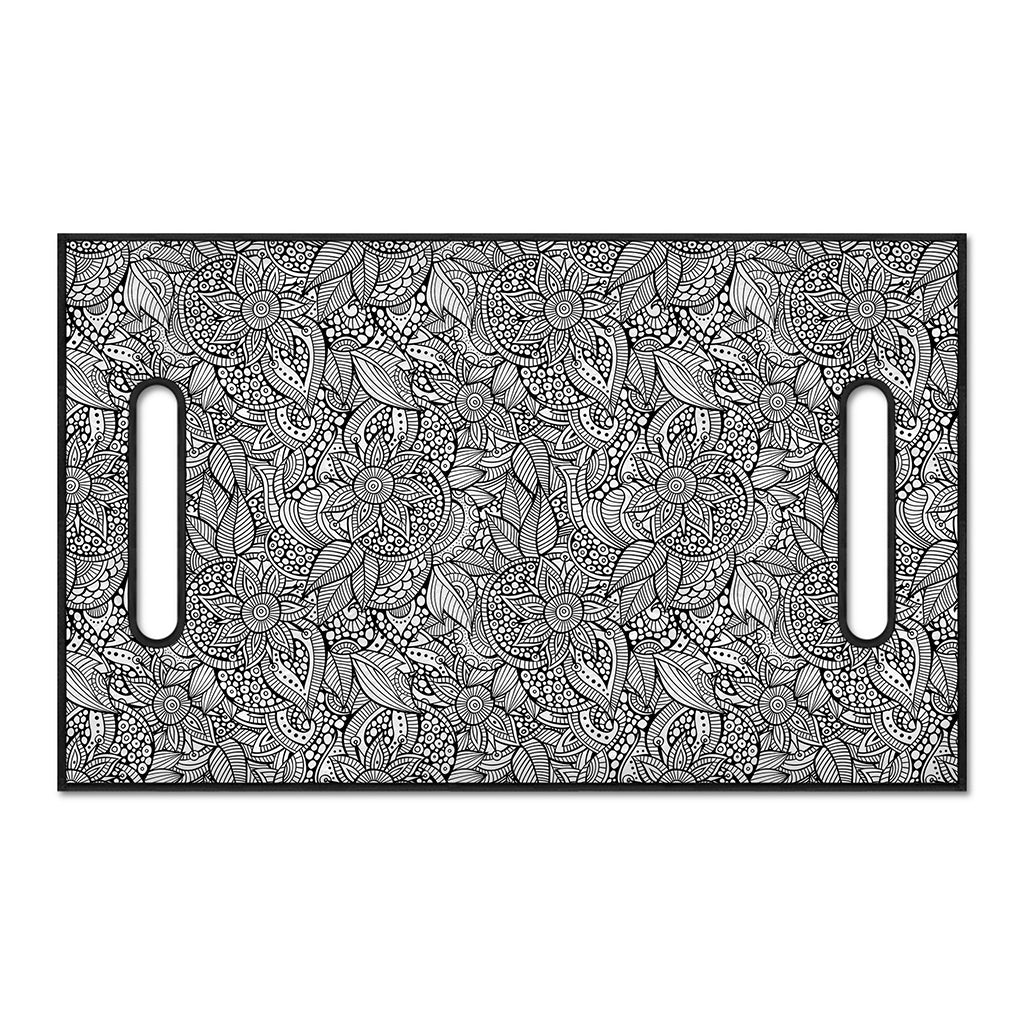 Monochrome Zentangle Pattern Print Golf Cart Seat Cover