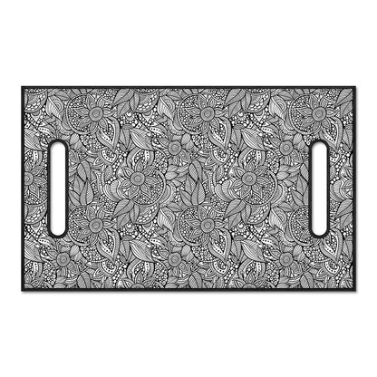 Monochrome Zentangle Pattern Print Golf Cart Seat Cover