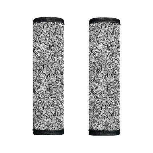 Monochrome Zentangle Pattern Print Handle Covers