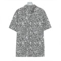 Monochrome Zentangle Pattern Print Hawaiian Shirt