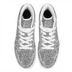 Monochrome Zentangle Pattern Print High Top Leather Sneakers