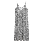 Monochrome Zentangle Pattern Print Jersey Midi Cami Dress