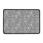 Monochrome Zentangle Pattern Print Kitchen Mat