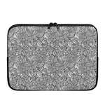 Monochrome Zentangle Pattern Print Laptop Sleeve
