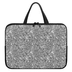 Monochrome Zentangle Pattern Print Laptop Sleeve With Handle