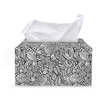 Monochrome Zentangle Pattern Print Leather Tissue Box Cover