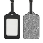 Monochrome Zentangle Pattern Print Luggage Tag