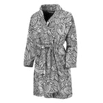 Monochrome Zentangle Pattern Print Men's Bathrobe