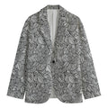 Monochrome Zentangle Pattern Print Men's Blazer