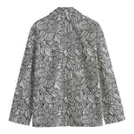 Monochrome Zentangle Pattern Print Men's Cotton Blazer