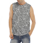 Monochrome Zentangle Pattern Print Men's Fitness Tank Top