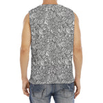 Monochrome Zentangle Pattern Print Men's Fitness Tank Top