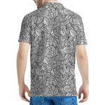 Monochrome Zentangle Pattern Print Men's Polo Shirt