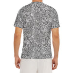 Monochrome Zentangle Pattern Print Men's Short Sleeve Rash Guard