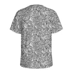 Monochrome Zentangle Pattern Print Men's Sports T-Shirt