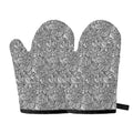 Monochrome Zentangle Pattern Print Oven Mitts